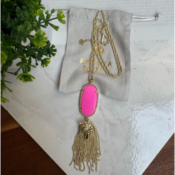 Kendra Scott Womens Rayne Necklace Magenta Gold, New with tags and pouch - Picture 7 of 12